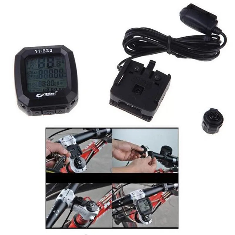 Custom 2020 BoGeer Bicycle Accessories Imported Sensors LCD Backlit Bicycle Speedometer Odometer Computer- Black electronic component Manufacturer