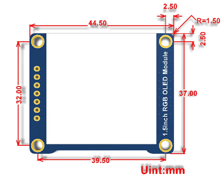 Custom 128x128 General 1.5inch RGB OLED display Module 16-bit high color Display color: RGB 65K colors Manufacturer