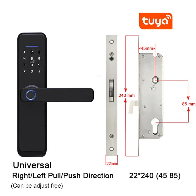 Custom Hot Waterproof Tuya APP smart lock Fingerprint door lock WiFi Smart door lock RFID Card Electronic Digital Security password loc Manufacturer