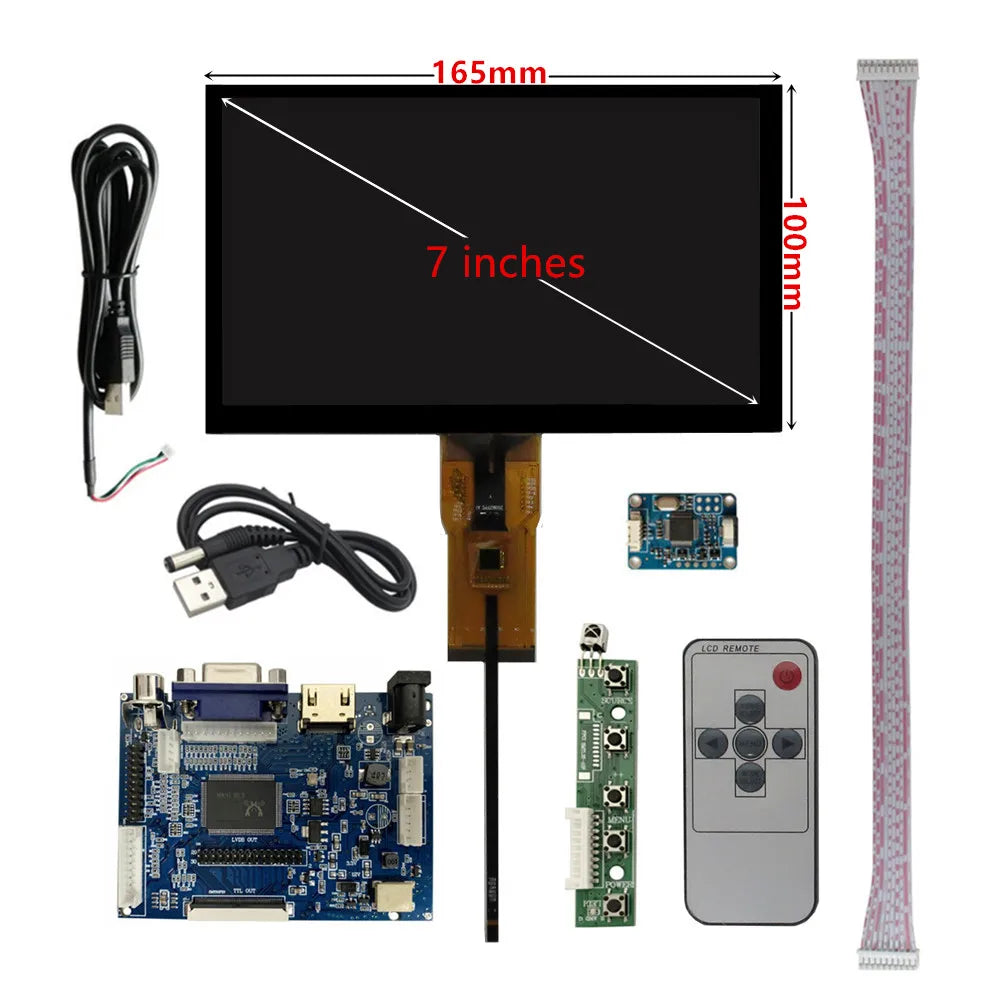 Custom 7 Inch For Raspberry Pi Banana Pi LCD Display With Touchscreen Digitizer Screen Monitor Driver Control Board HD-Compatible VGA Manufacturer