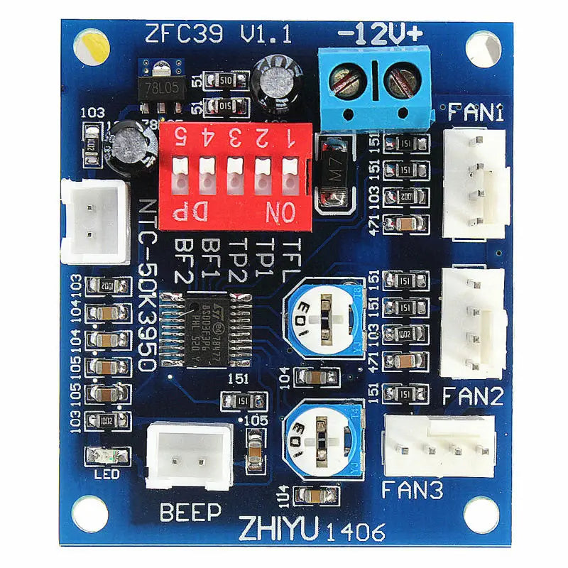 Custom DC 12V Four Wire 4 wire Thermostat PWM Fan Speed Controller Module Manufacturer