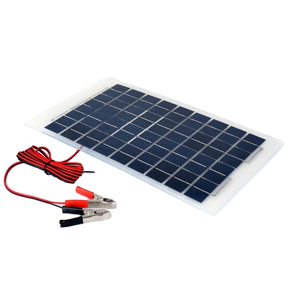 Custom 10W 12v Polycrystalline Solar Panel Battery Module+ Alligator Clips Solar Module for Electric Fans Water Pump CN;GUA Lonten Manufacturer