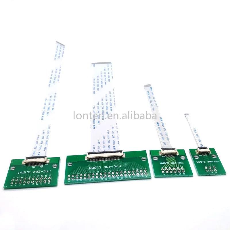Custom Custom 1set FFC/FPC Connector + 0.5mm pitch 50/100/200mm Length FFC Cable 6P 8P 10P 12P 14P 20P 30P 40P 50PIN Manufacturer