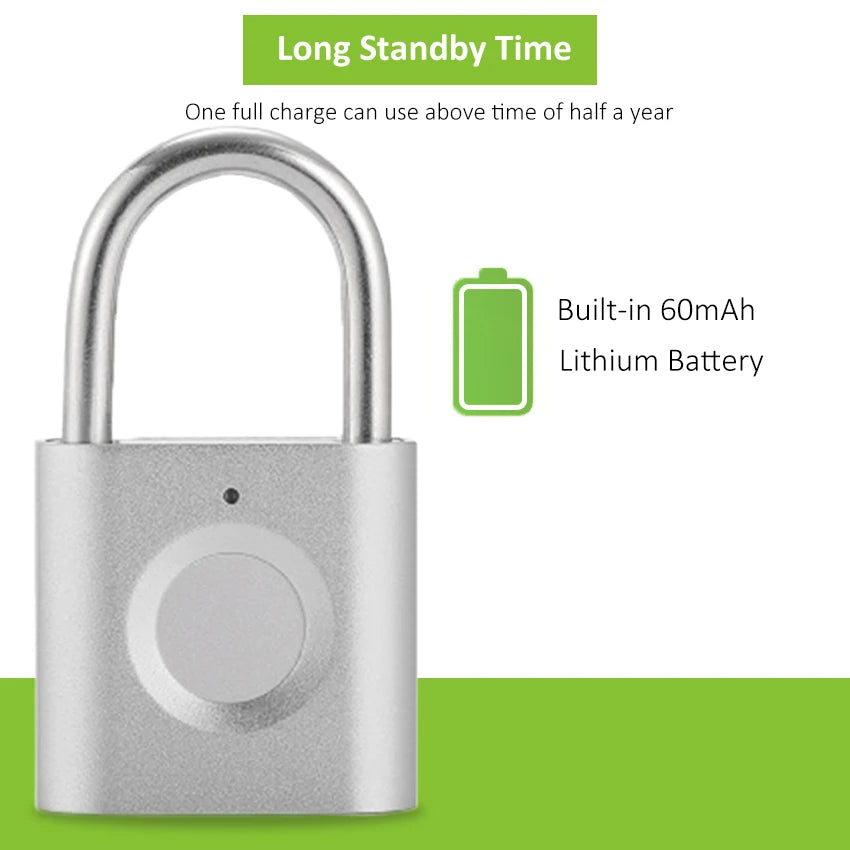 Custom Lonten smart home colorful fingerprint padlock Biometric Fingerprint Padlock luggage backpack Smart Lock Manufacturer