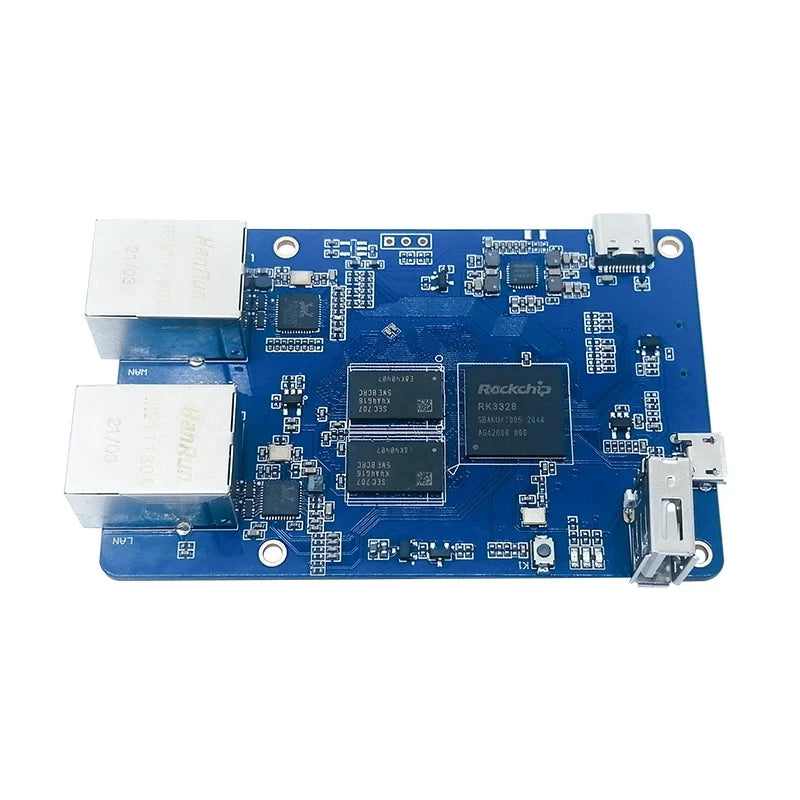 Custom Lctech Pi RK3328 Control Panel Mini Router Dual Gigabit Network Port LEDE Soft Routing Manufacturer