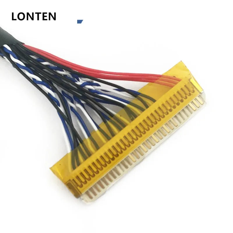 Custom Lonten 250/400mm Universal LVDS Cable FIX-30P-S6 30pin double 2 ch 6-bit dual 6bit 30pins LCD panel Screen cable line Manufacturer