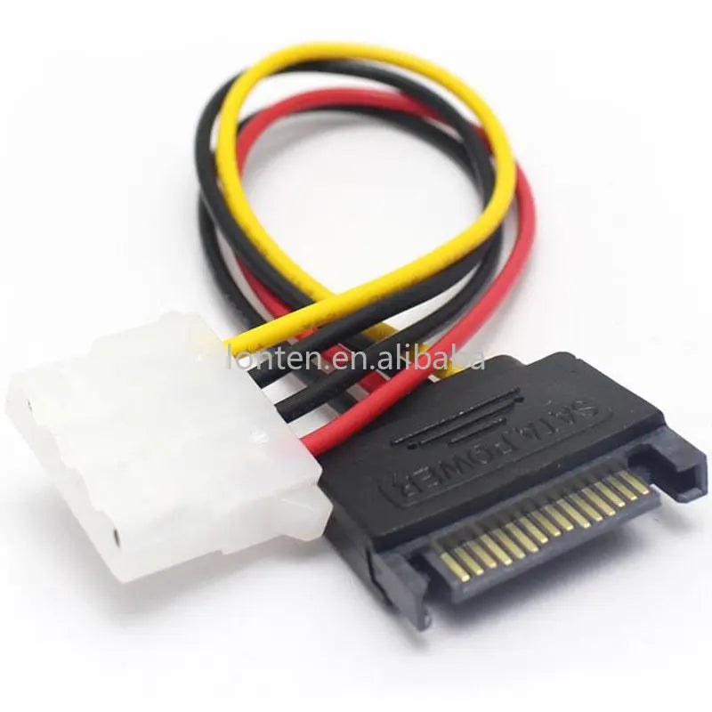 Custom Custom 1pcs 15 Pin SATA Male to Molex IDE 4 Pin Female Cable Adapter SATA TO IDE Power Cable 20cm Manufacturer