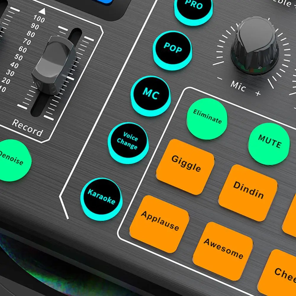 Custom LT Live Sound Card Studio Record Professional Soundcard BT Microphone Mixer Voice Changer Live Streaming Audio Sound Mixer Manufacturer