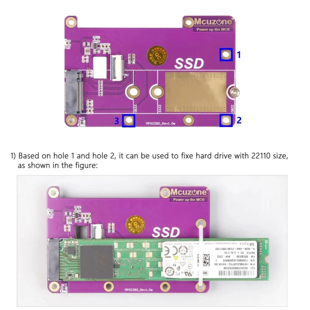 New (model:MPS2280)PCIE M.2 NVME 2280 2230 2242 Gen3 SSD HAT for Raspberry Pi 5 Custom