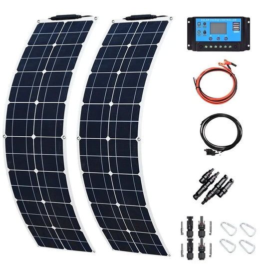 Custom 100w PV Panel Solar Kit 12V 50 Watt Flexible Solar Panel Photovoltaic Module Off Grid System For Home RV Boat Battery Charger Manufacturer