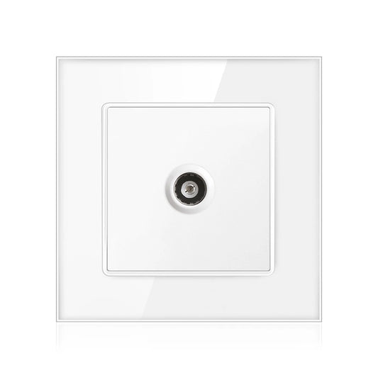 Custom TL- new TV interface socket home decoration wall TV signal access outlet 86 mm* 86mm crystal tempered glass white Manufacturer