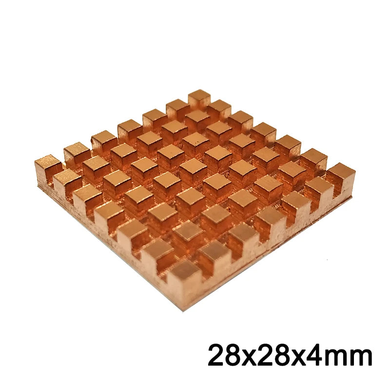 Custom Pure Copper Heat Sink Adhesive Back  Cooling For VGA DDR MOS GPU IC Chipset Radiator Cooler Heatsink 28x28x4mm Manufacturer