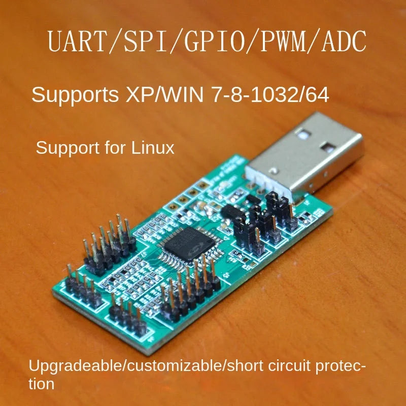 Custom Custom USB to UART, I2C, SPI (with 4 ADC, 4 PWM, 8 digital IO and nRF2401 test software) Manufacturer