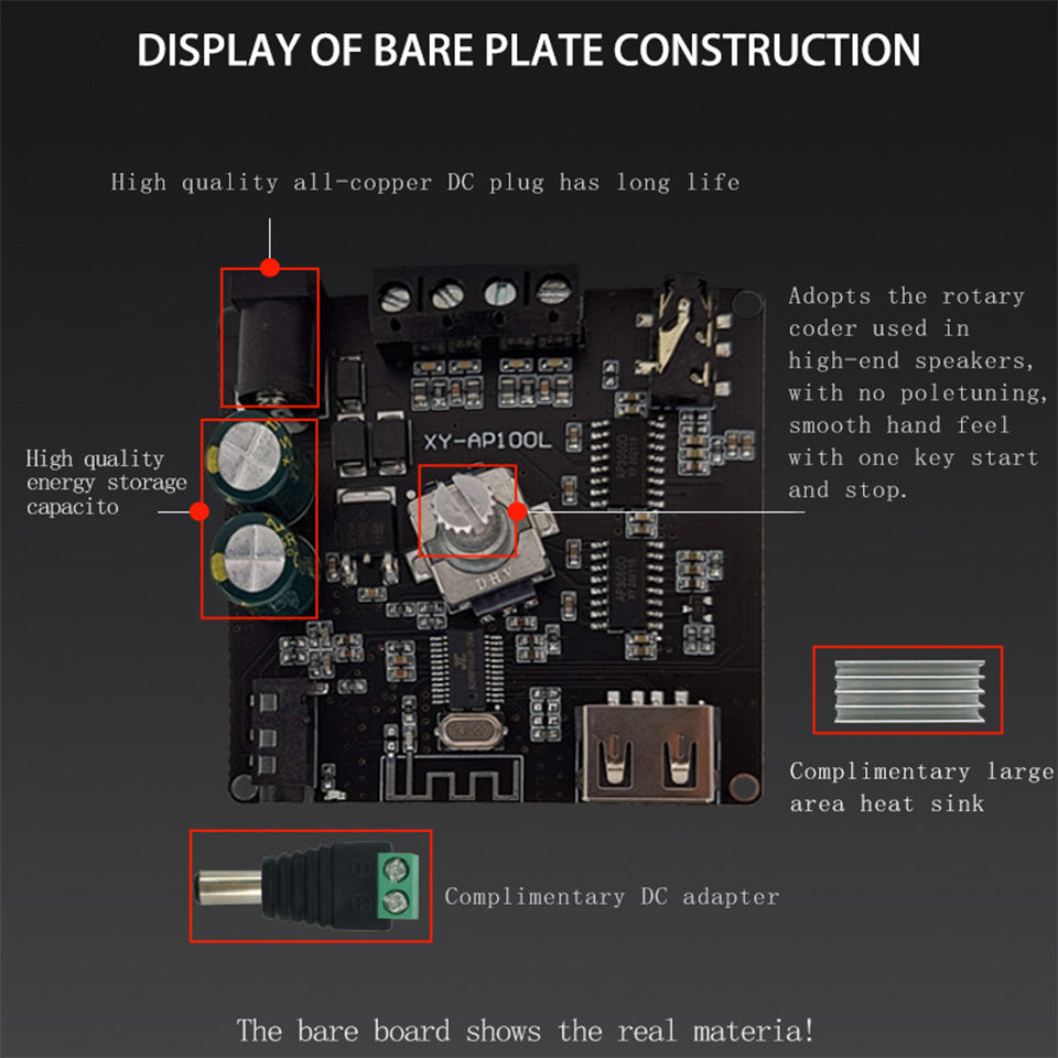 2*100W  Power Amplifier Board 5.0 Digital AUX 2.0 CH Stereo Home Music Speaker Wireless Module Audio AMP pcb assembly Customize