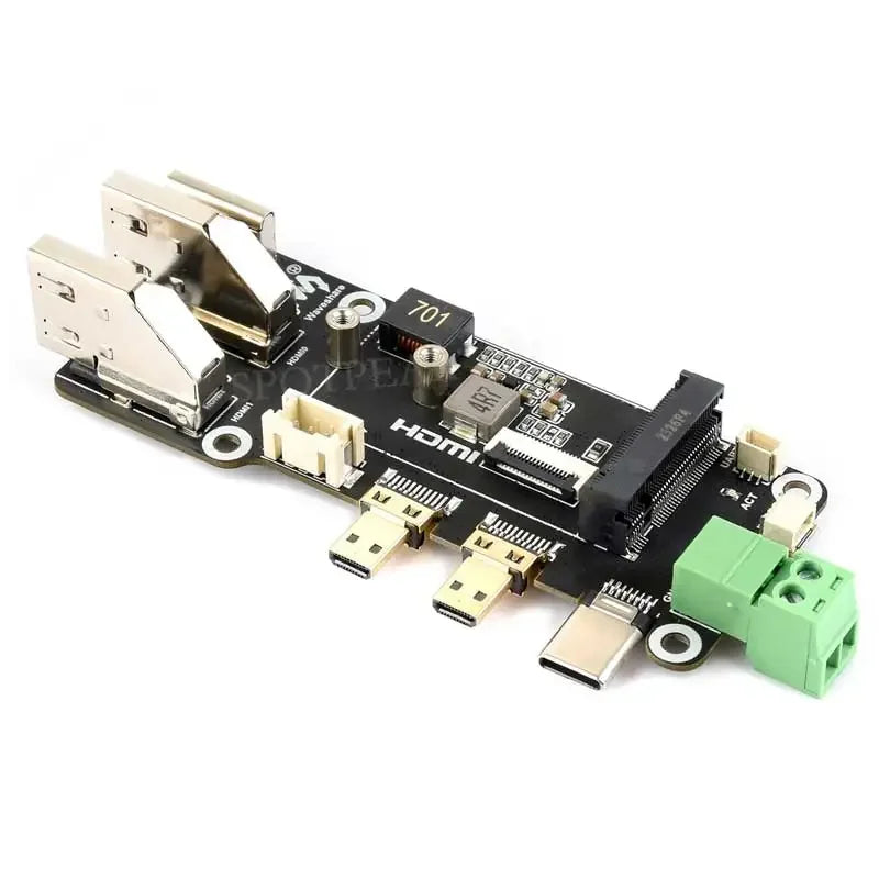 Raspberry Pi 5 PCIe to M.2 Multi Function Adapter Board Supports Dual 4K HD Output Pi5 Connector Adapter (C)