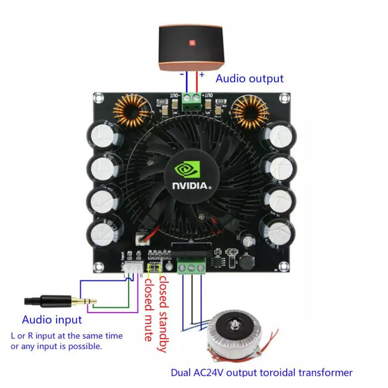 420W TDA8954TH High Power Class AD AMP Amplificador TDA8954 Dual AC 24V Mono Digital Audio Amplifier Board pcb assembly