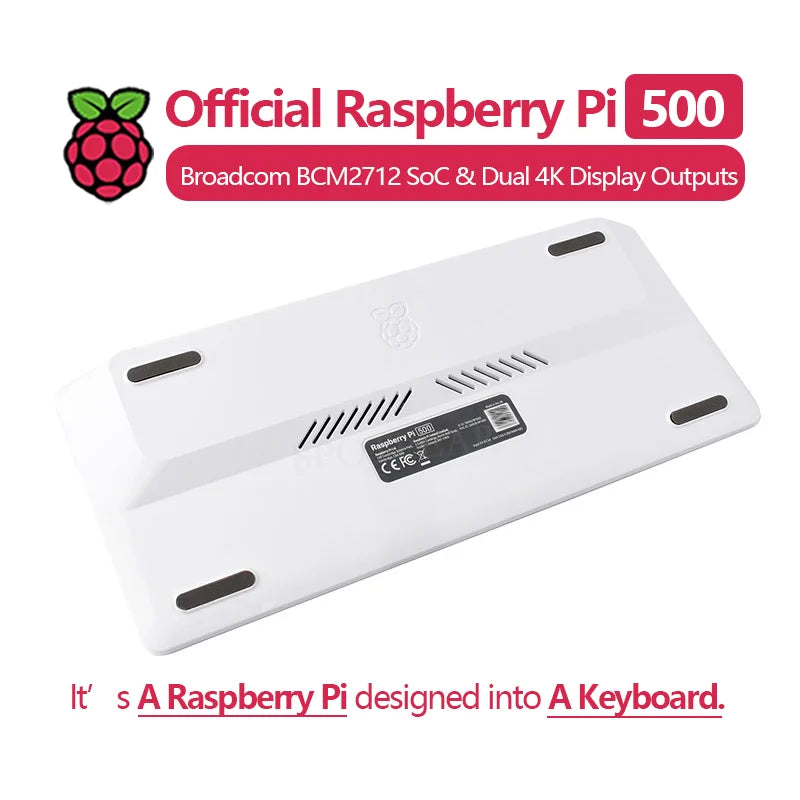 Original Raspberry Pi 500 / 500+ with Dual 4K Outputs Wi-Fi/ Support Programmable RGB Backlight Desktop Use