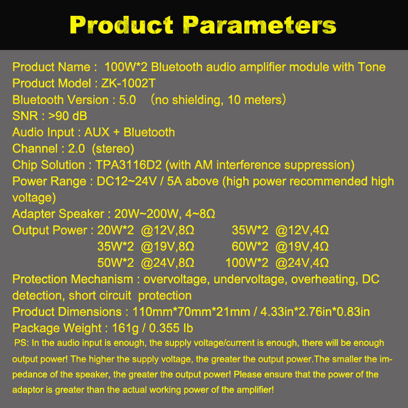 2*100W Dual TPA3116D2 HiFi Stereo Audio Digital Power Amplifier Board Tone Home Theater Aux Amp pcb assembly Customize