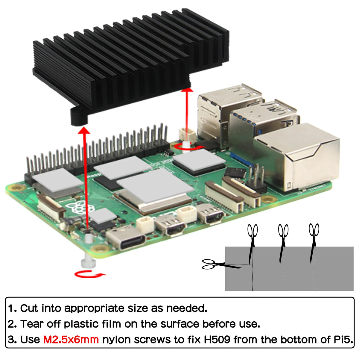 Raspberry Pi 5 Passive Cooler H509 Heatsink