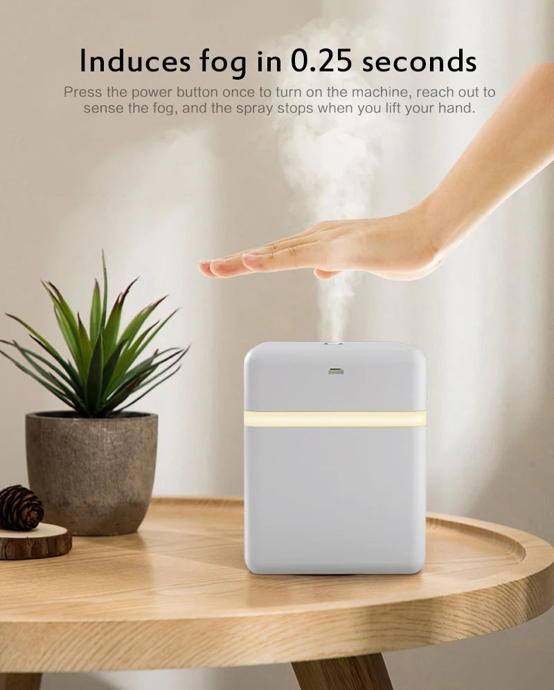 Custom New Automatic Induction Mist Spray Soap Dispenser Disinfection Sterilizing Desktop Alcohol Spray Bottle Sterilizer Inteligente Manufacturer