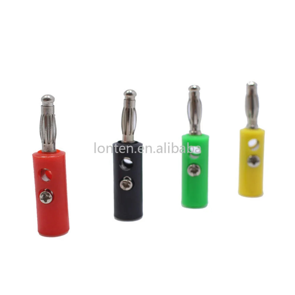 Custom 10pcs 4mm Audio Speaker Screw Banana Plug Connectors Black Red Green Yellow Green Manufacturer