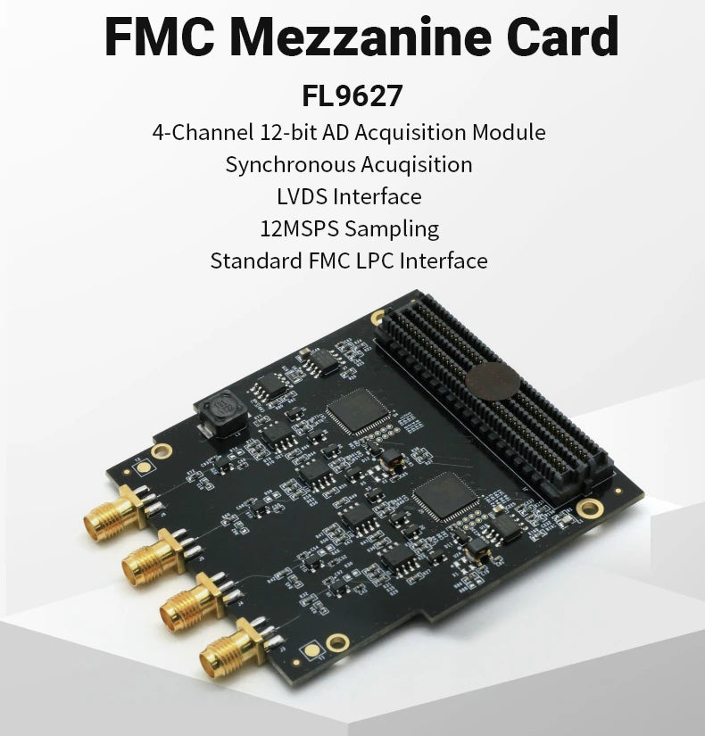 Custom Custom PCB pcba test fixture FL9627:12bit 4-Channel  125M LVDS AD FMC Daughter Card for FPGA Board fr4 pcba recycling Manufacturer