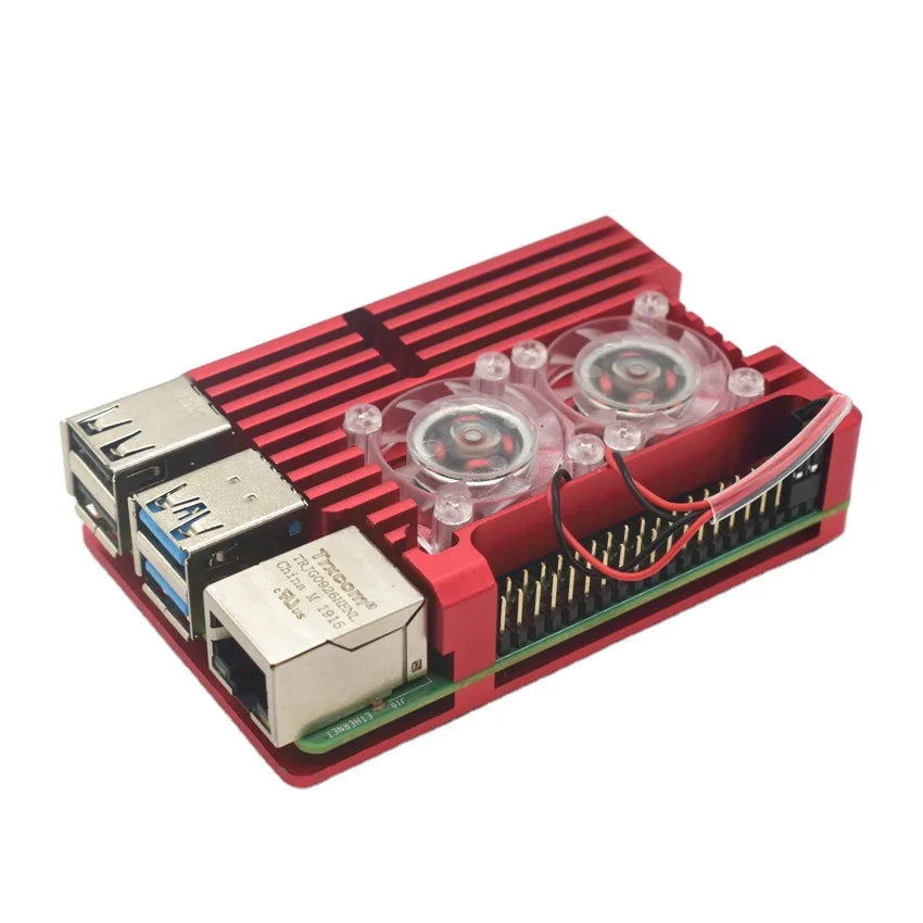 Custom Lonten new arriving  in stock Raspberry Pi 4  Aluminum Case Box with high efficient cooling fan for Raspberry Pi 4 Manufacturer