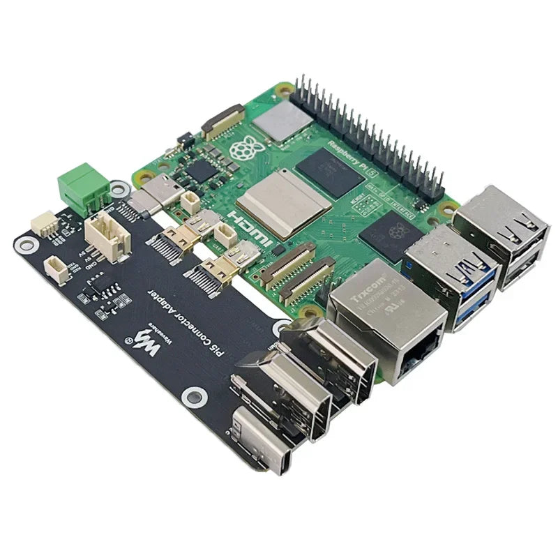 Custom Raspberry Pi 5/4B Extension Board Adapter Micro for to for 4K All Ports to USB Side HAT for PI5