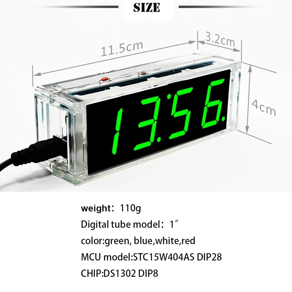 Custom diy clock kit digital tube temperature alarm week display 51 MCU DS1302 diy electronic kit soldering subjest assembly Manufacturer