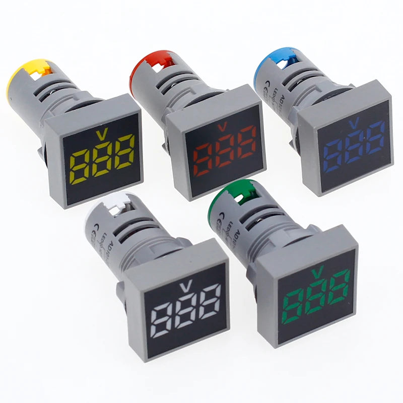 Custom 22MM AC 60-500V Voltmeter Square Panel LED Digital Voltage Meter Indicator Light Manufacturer