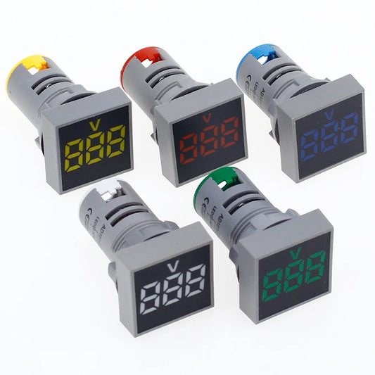 Custom 22MM AC 60-500V Voltmeter Square Panel LED Digital Voltage Meter Indicator Light Manufacturer