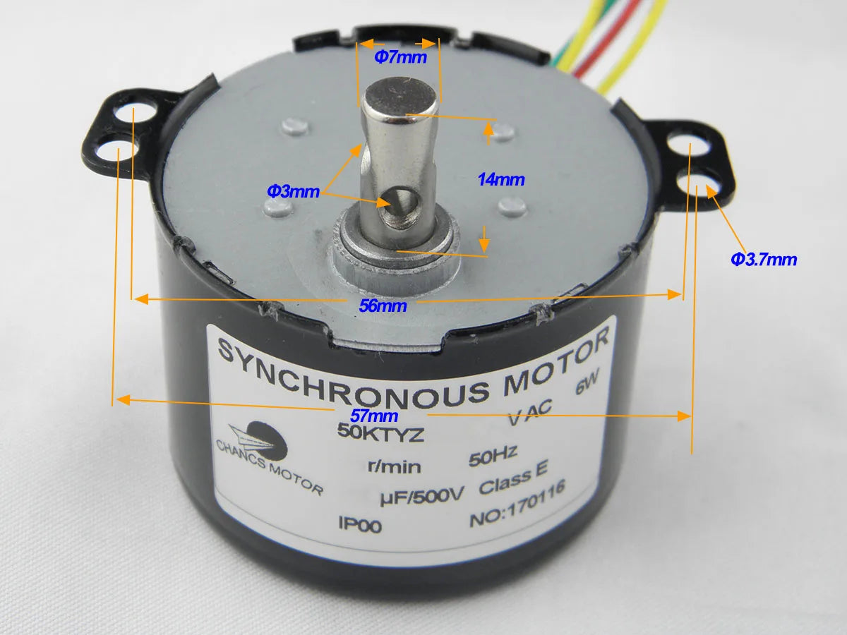 Custom Electric Synchronous Gear Motor 50KTYZ 220V 10RPM Slow Speed Micro AC Motor With Fixed Mounting Motor Base Machine Seat Manufacturer
