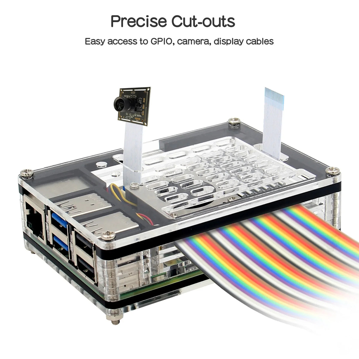 Custom 4GB/8GB Raspberry Pi 5 Acrylic Shell 5 Case for Electronic Components