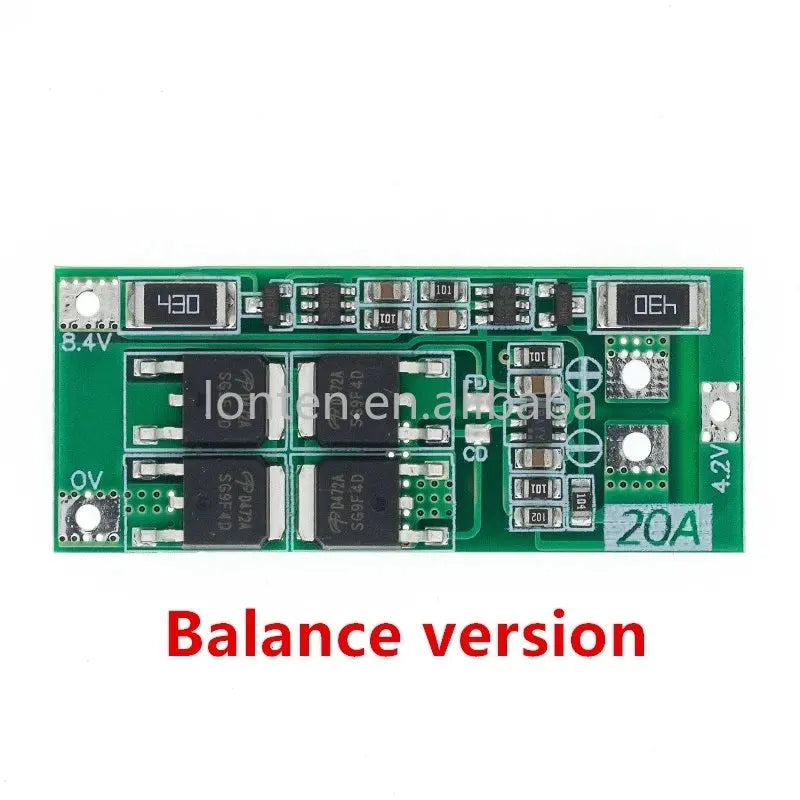 Custom 2S 20A 7.4V 8.4V 18650 Lithium Battery Protection Board/BMS Board Standard/Balance Manufacturer