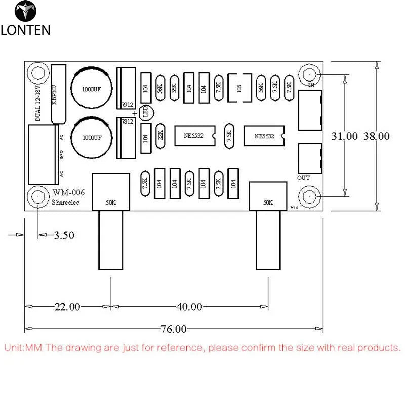 Custom Lonten NE5532*2 2CH Subwoofer Preamp Board DIY Kit Low Pass Filter Pre-AMP Amplifier Board Low Pass Filter Bass Preamplifier Manufacturer