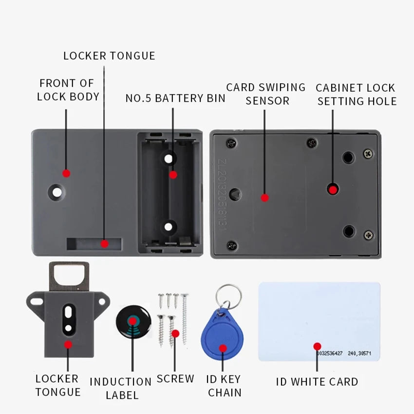Custom Lonten Invisible RFID card Smart Cabinet Battery Powered Induction DIY Smart drawer Lock smart Door lock Manufacturer