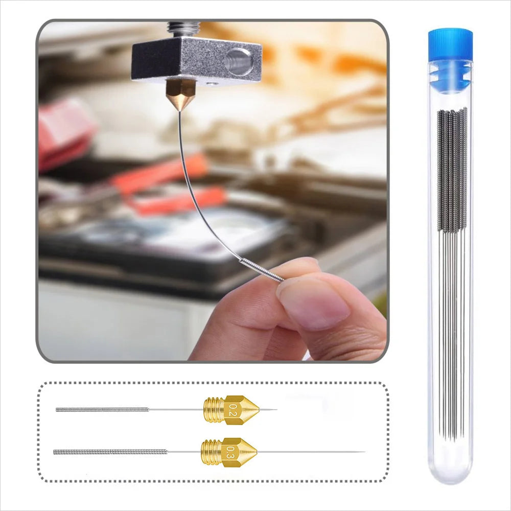 Custom Stainless Steel Nozzle Cleaning Needles Tool 0.2mm 0.25mm 0.3mm 0.35mm 0.4mm Drill For V6 Nozzle Electronic Component Manufacturer