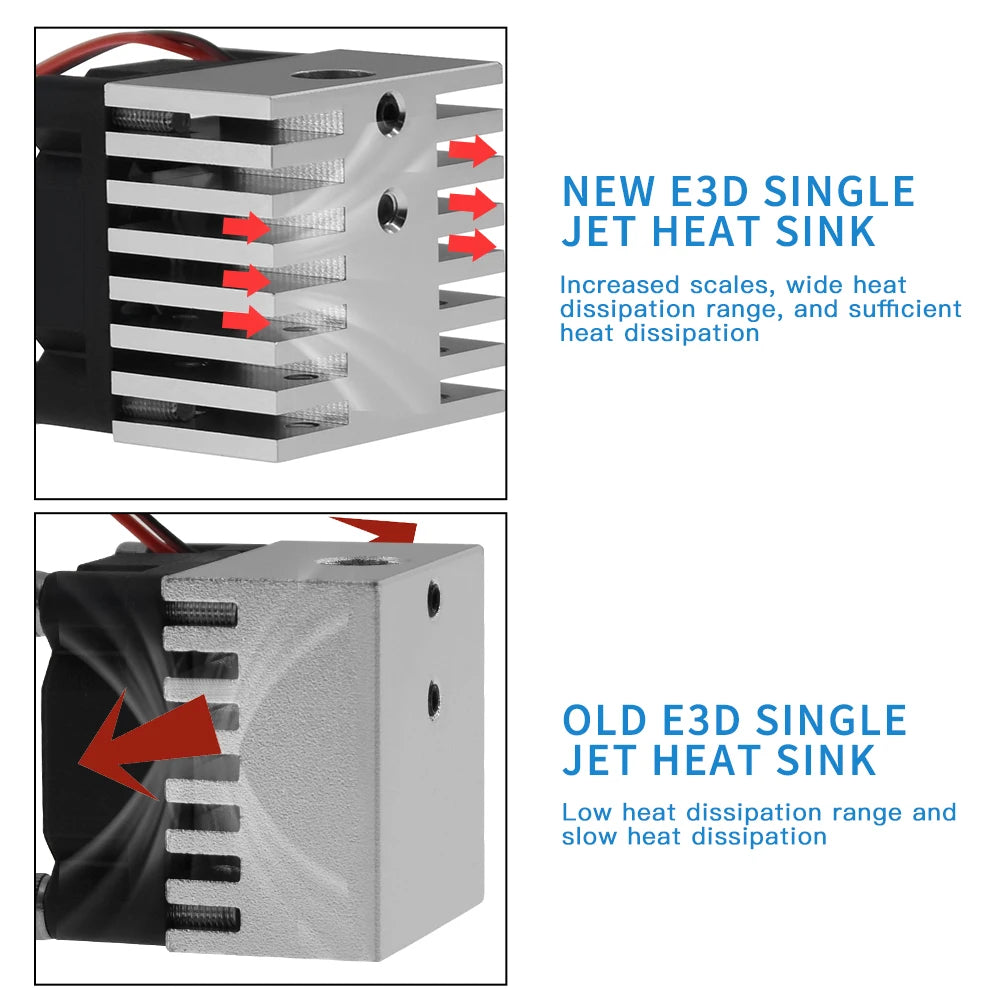 Custom Radiator Hot End Radiator Aluminium Alloy Long Distance For E3D 1.75mm All-metal Single Head Extrusion Use For 3D Blu-3 Blu-5 Manufacturer