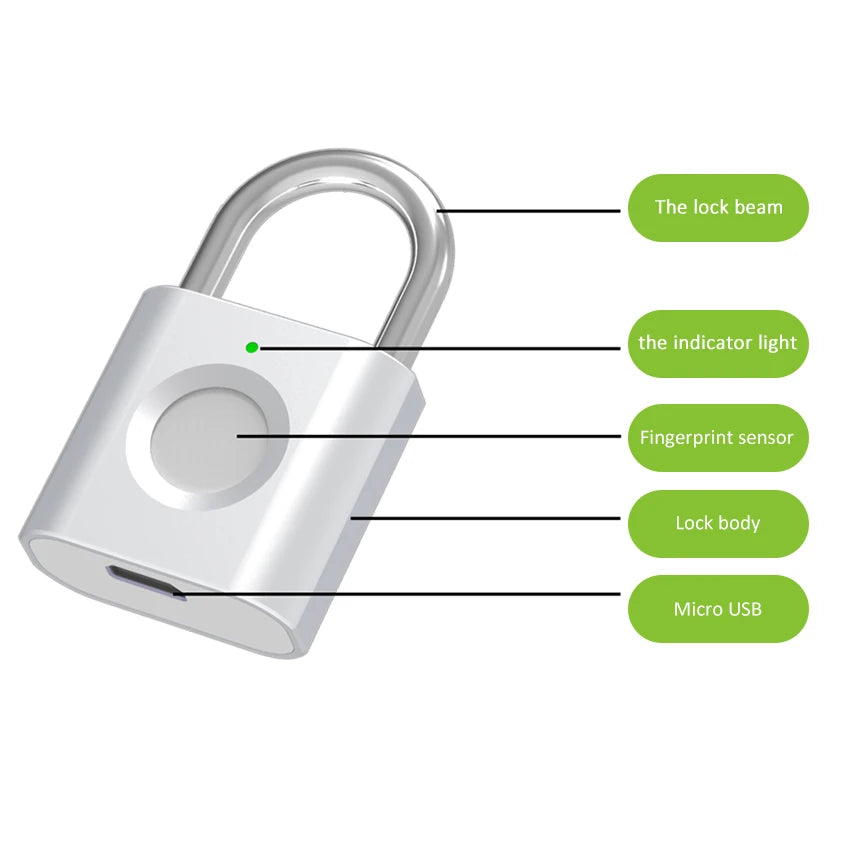 Custom Lonten smart home colorful fingerprint padlock Biometric Fingerprint Padlock luggage backpack Smart Lock Manufacturer