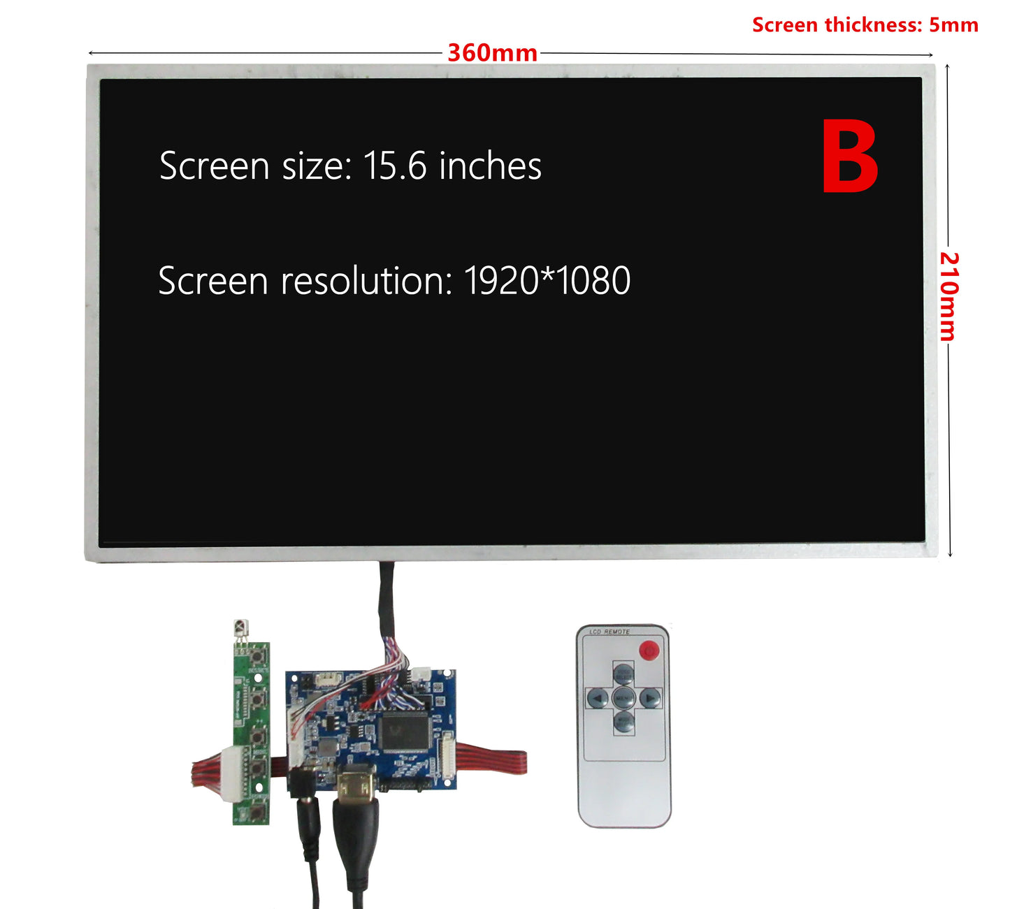 Custom 15.6 Inch 1600*900 1920*1080 HD-Compatible Screen LCD Display Driver Board Monito For Raspberry Pi Computer Secondary Screen Manufacturer