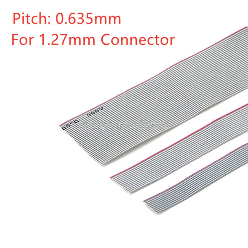 Custom 1Meter 0.635mm Pitch Grey Flat Ribbon Cable For IDC FC 1.27MM Connector 10P/14P/16P/20P/40P 30AWG Wire Manufacturer