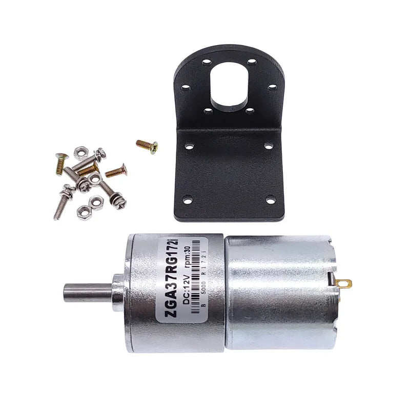 Custom Mounting bracket+gear motor GA37RG high torque electric 12V 24V DC motor with motor holder Manufacturer