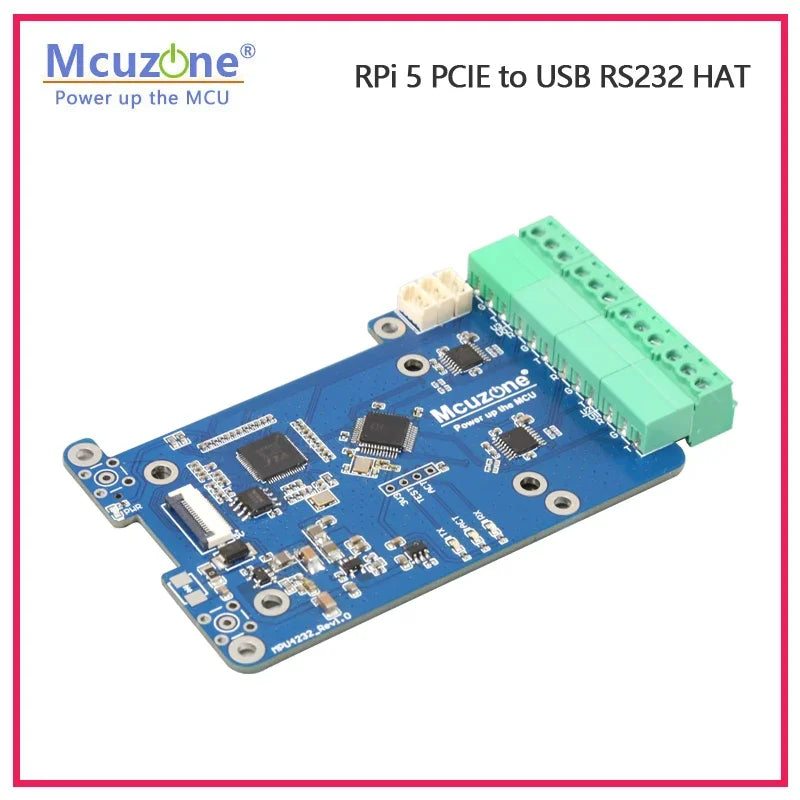 MP4232 Raspberry Pi 5 PCIE to USB RS232 HAT with 3*USB2.0 Driver Free Custom Case-Electronic Components