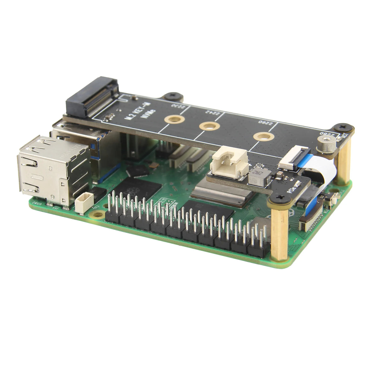 Custom  X1001 PCIe to NVMe M.2 SSD Shield Board for Raspberry Pi 5