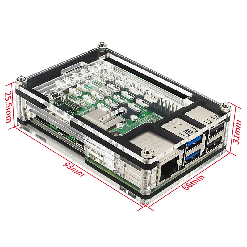 Raspberry Pi 5 Acrylic Case 9 Layer Protection Shell Optional Cooling Fan Active Cooler Aluminum Heatsink for Raspberry Pi 5