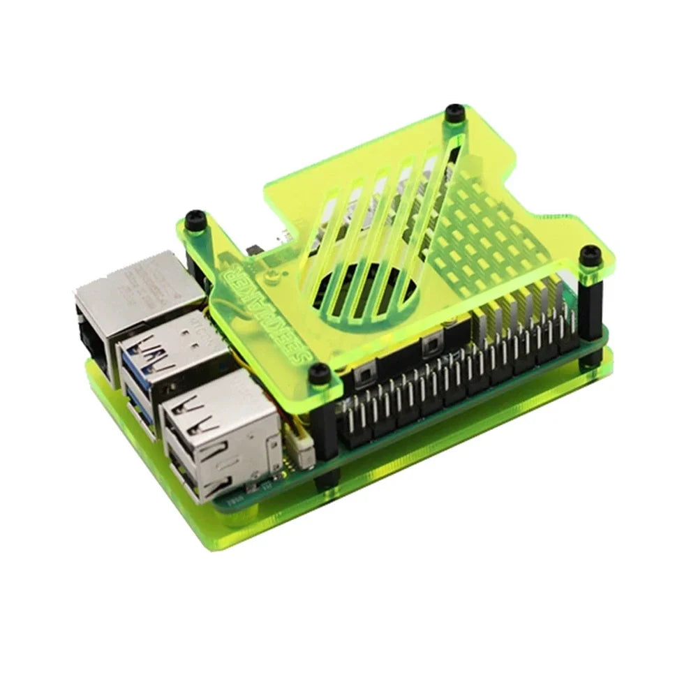 Acrylic Frosted Envelope Shell for Raspberry Pi 5 Radiator Fan Active Cooler with Active Cooler Electronic Components