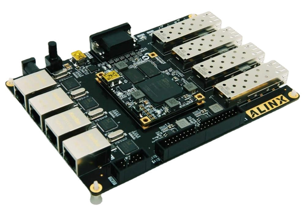 AX7101 Brand XILINX A7 FPGA Development Board Artix-7 XC7A100T 4 Ethernet 4 SFP RS232 VGA fpga Evaluation kit  Custom PCB