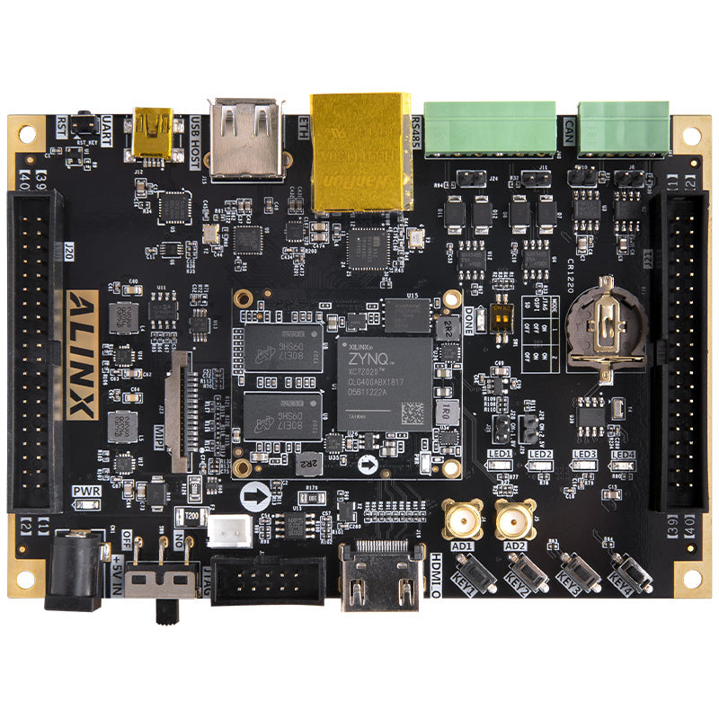 Black and Golden FPGA Development Board Alinx Xinx Zynq 7000 7010 7020 Development Board Core Board Ax7z010 Ax7z020  Custom PCB