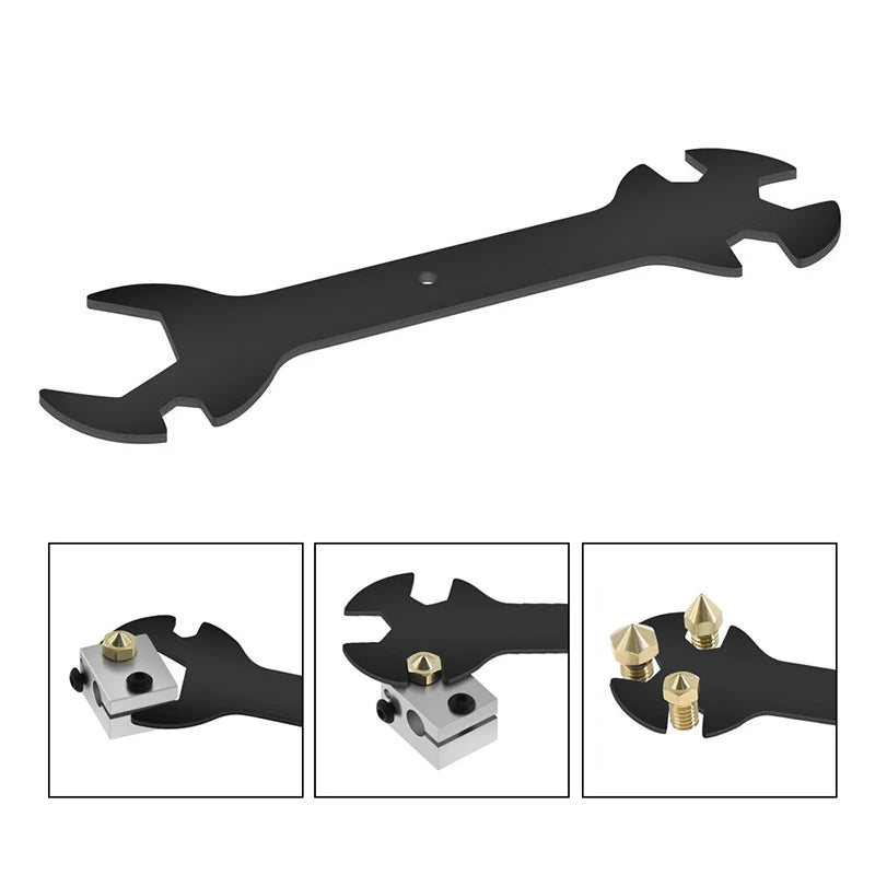 Custom 3D Printer Parts Nozzle Wrench 5 IN 1 Wrench Stay 6mm to 20mm Steel Spanner Wrench Flat For Ender 3 E3D MK8 MK10 Nozzle tool Manufacturer
