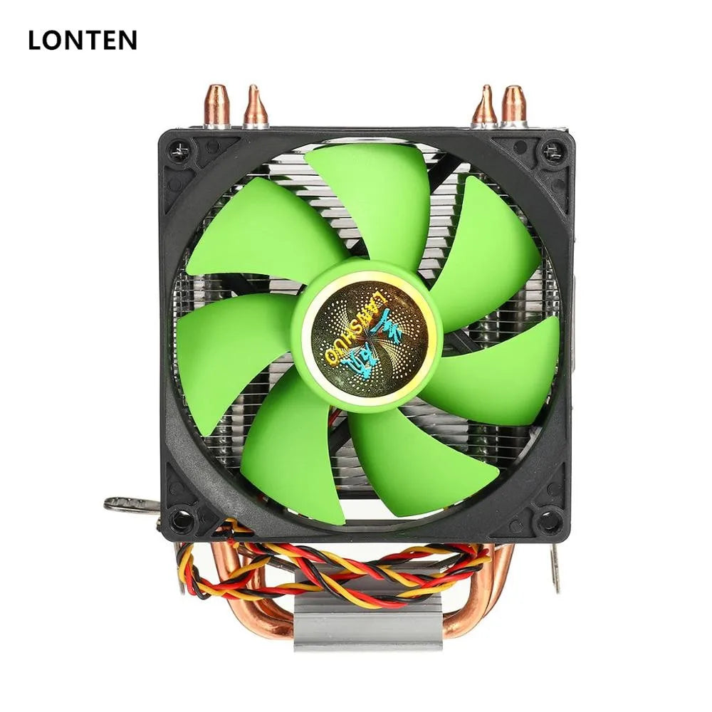 Custom Lonten 90mm 3Pin CPU Cooler Heatsink Quiet Fans For Intel LGA775/1156/1155 For AMD/AM2/AM3 Dual-sided Fan - Green Manufacturer
